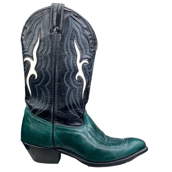 Laredo Shoes - Laredo Women's Green Black Western Cowgirl Boots Size US 9